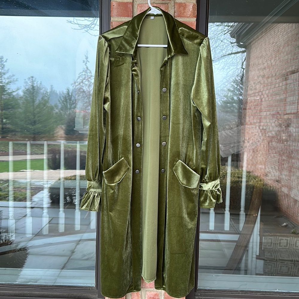 Velour, Vintage Look Green Jacket